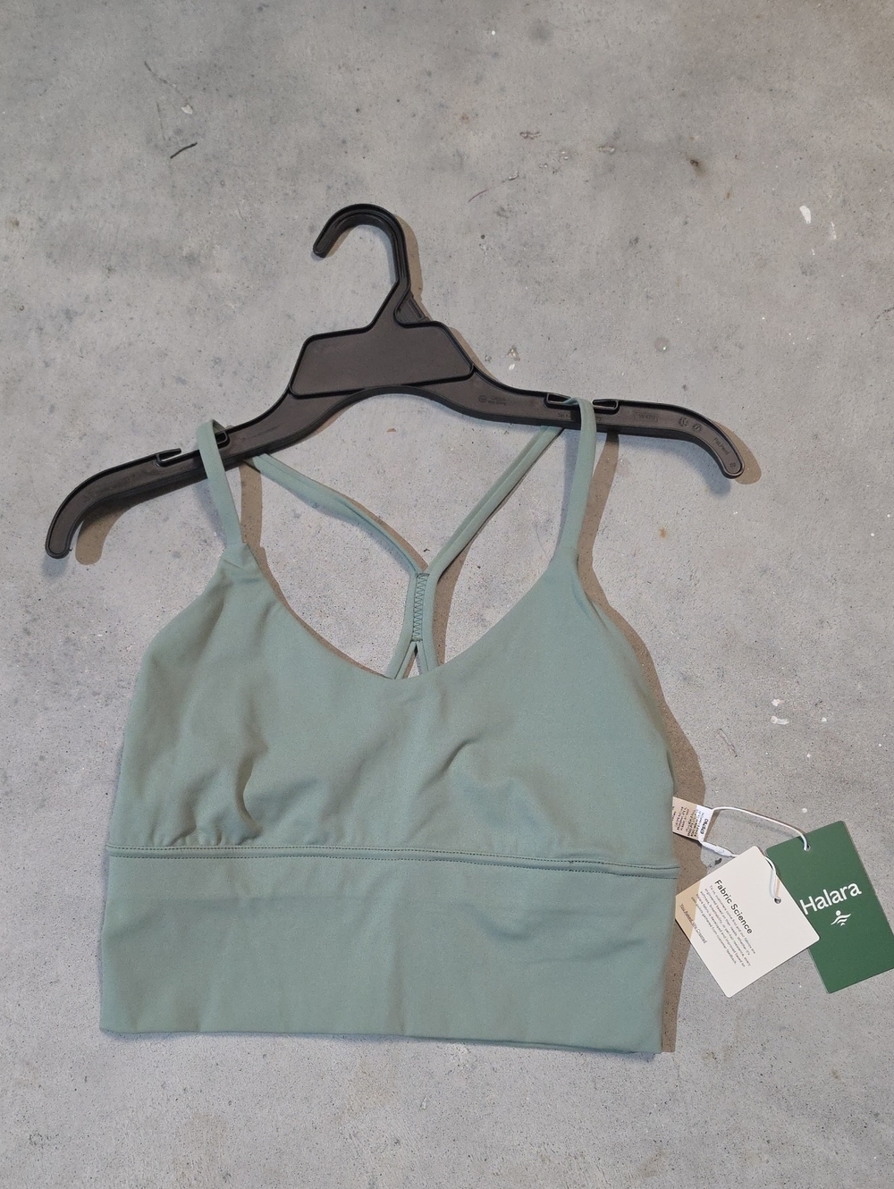 Nwt HALARA Sage Green Strappy Sports Bra